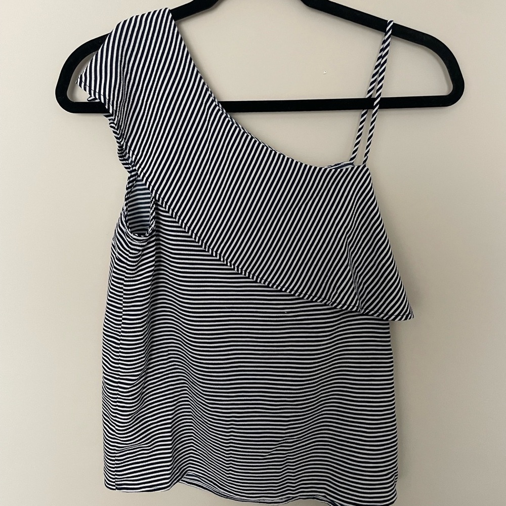 One Shoulder Ruffled Blouse